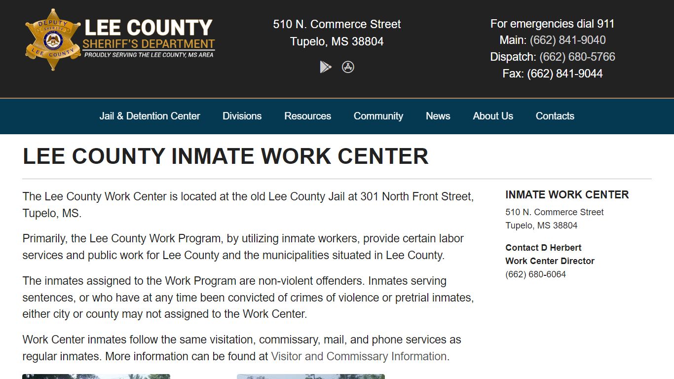 Inmate Work Center - Lee County Sheriff's Department